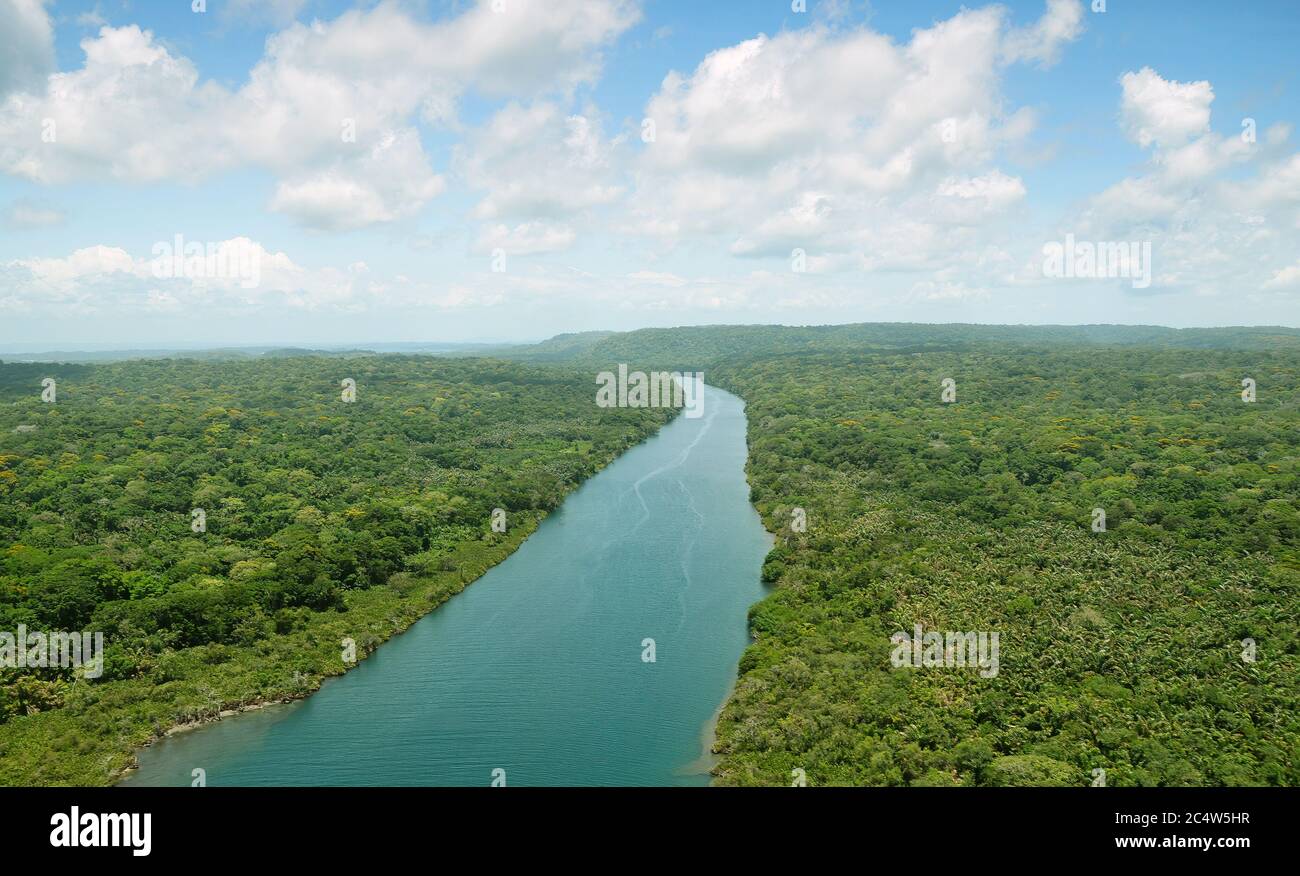 Luftaufnahme Des Panamakanals Stockfoto