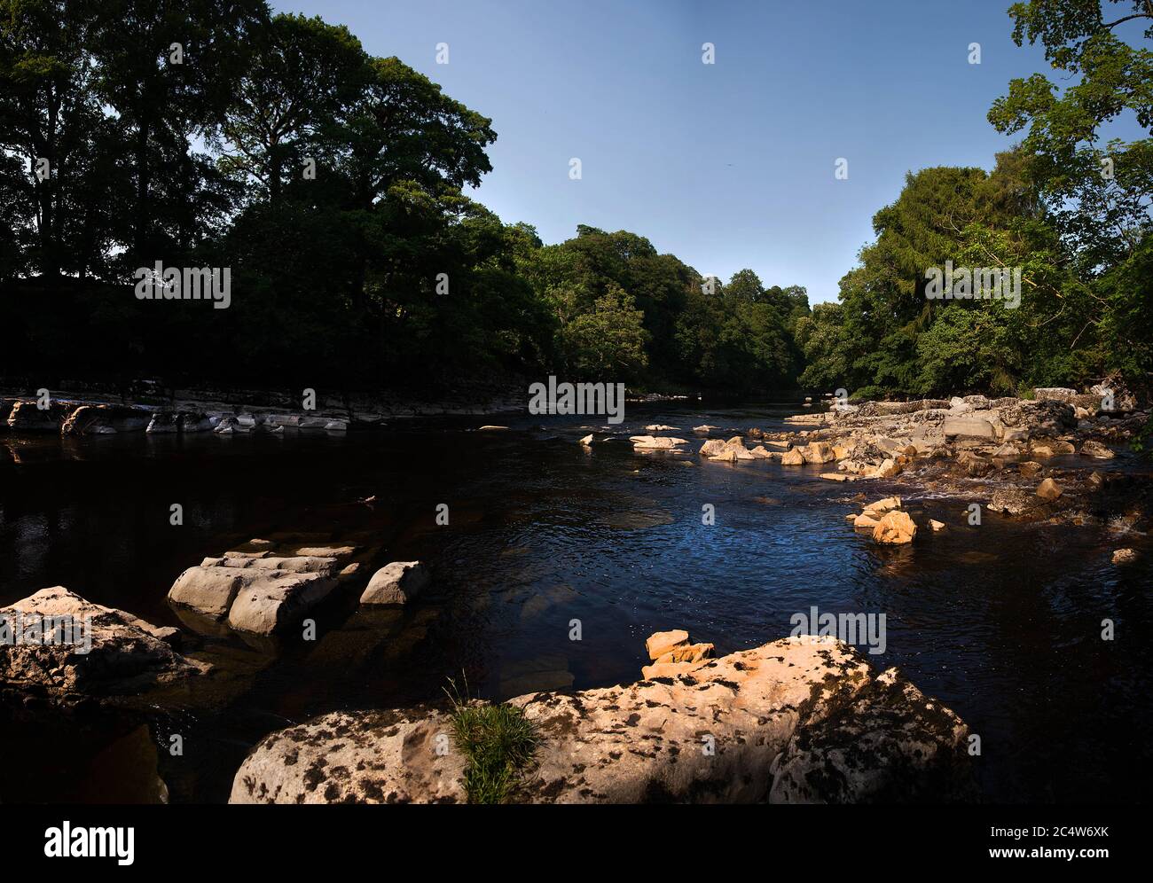 Treffen der Gewässer, Fluss Tees und Fluss Greta, Grafschaft Durham Stockfoto