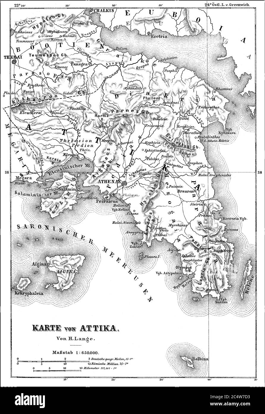 alte Stadtkarte 1898: Das alte Athen Historische Stadtplan Griechenland B14 