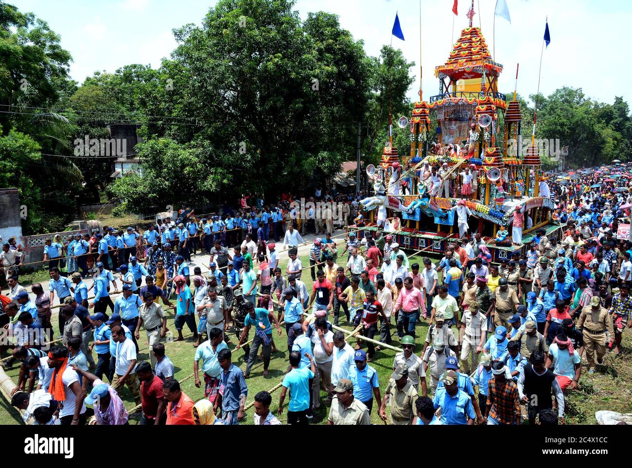 Die Guptipara Rathayatra wird in Guptipara im Hooghly Distrikt von Westbengalen seit den 1730er Jahren gefeiert. Stockfoto