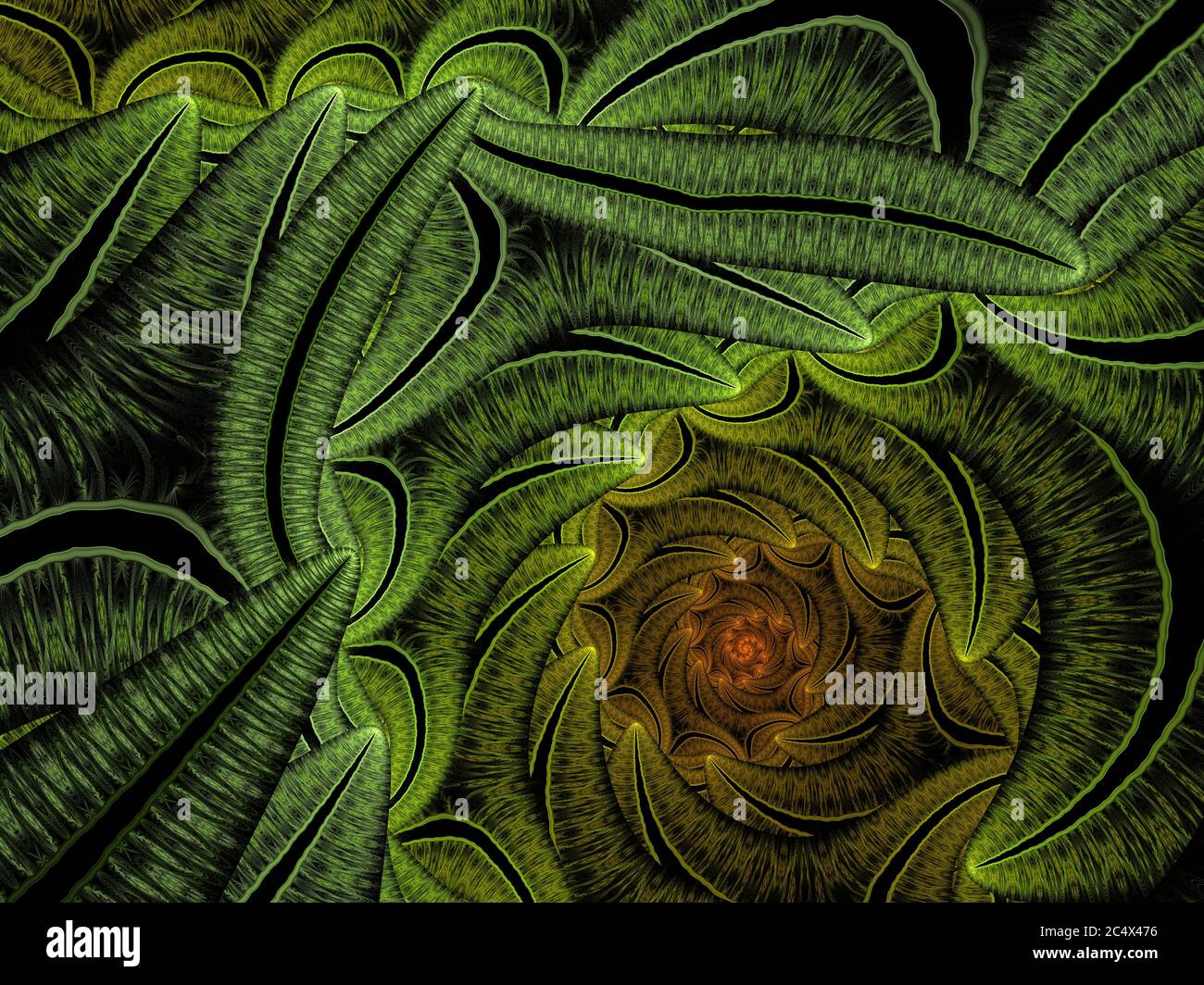 Muster Der Wirbelnden Fraktalen Blätter Stockfoto