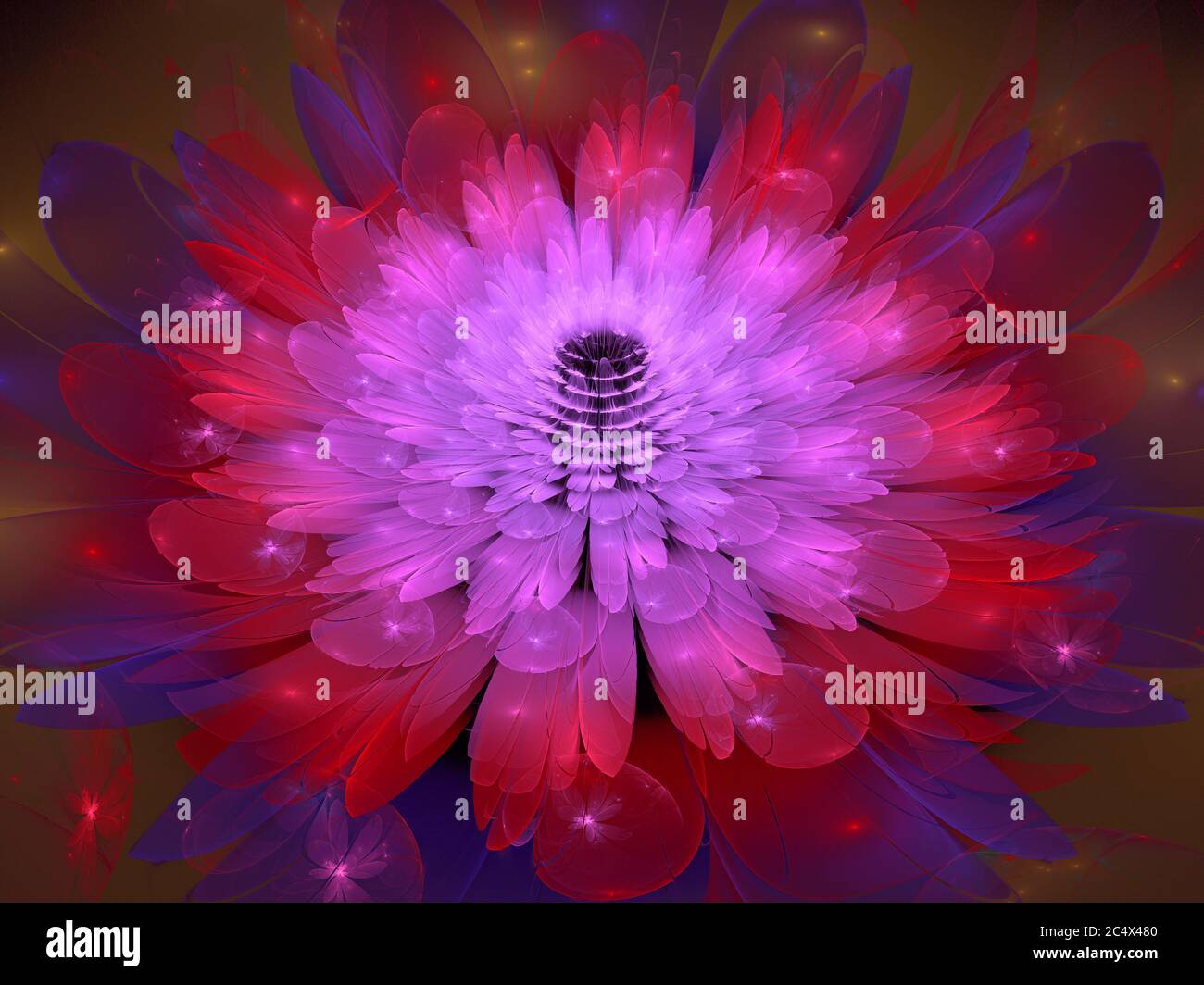Fraktal 3D-Blumendesign Stockfoto