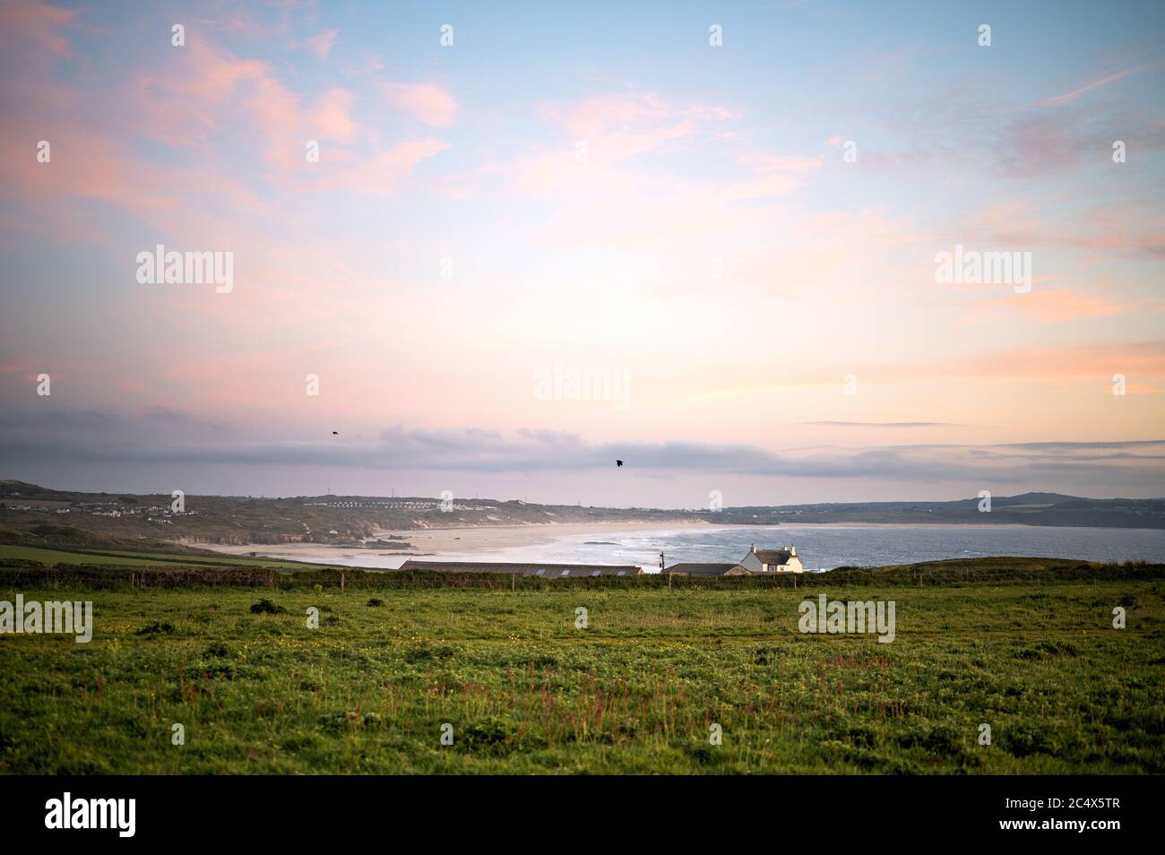 Ein schöner Küstenspaziergang auf dem Küstenpfad nach Godrevy, Cornwall, Großbritannien Stockfoto