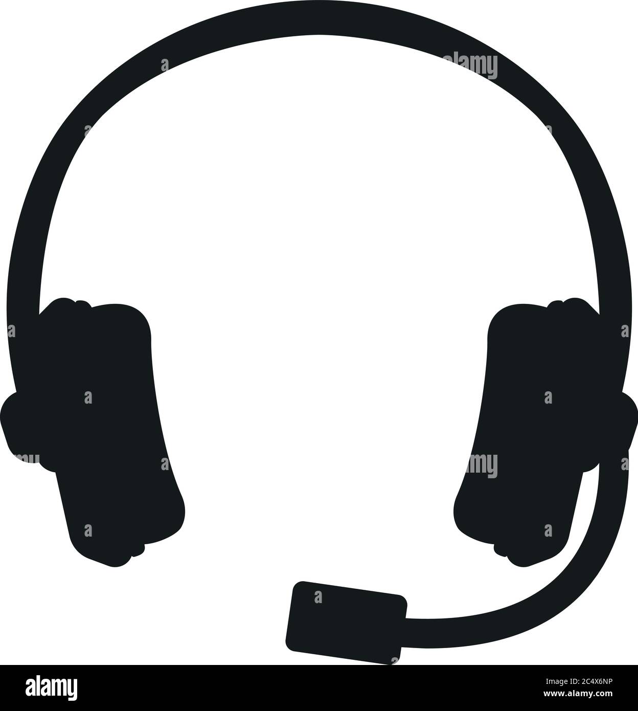 Professionelles Gaming-Headset für die Wiedergabe, hochwertiges Musikhören Konzept Symbol schwarze Silhouette einfache Vektordarstellung, isoliert auf weiß. Zuhören Stock Vektor