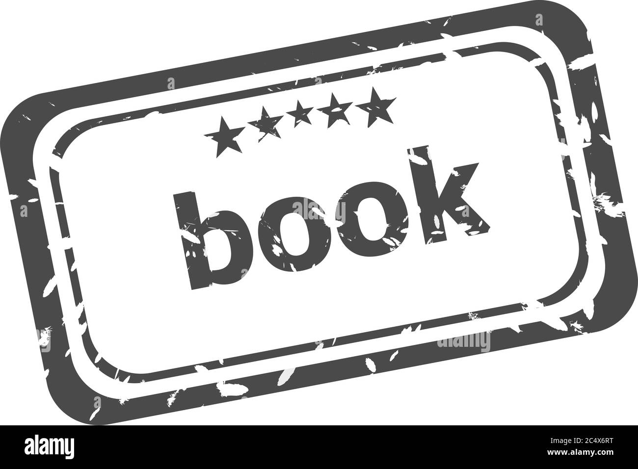 Buch Grunge Stempel isoliert auf weißem Hintergrund Stockfoto