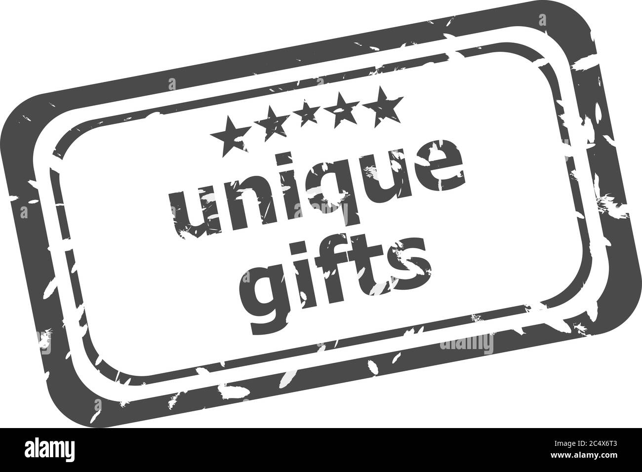 Einzigartige Geschenke grunge Stempelabdruck auf weißem Hintergrund Stockfoto