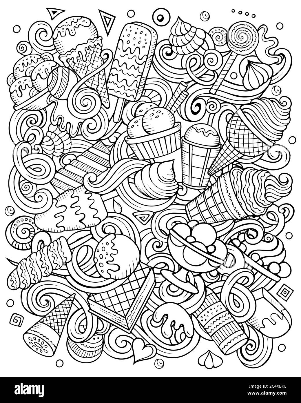 Eis handgezeichnete Vektor-Doodles Illustration. Stock Vektor