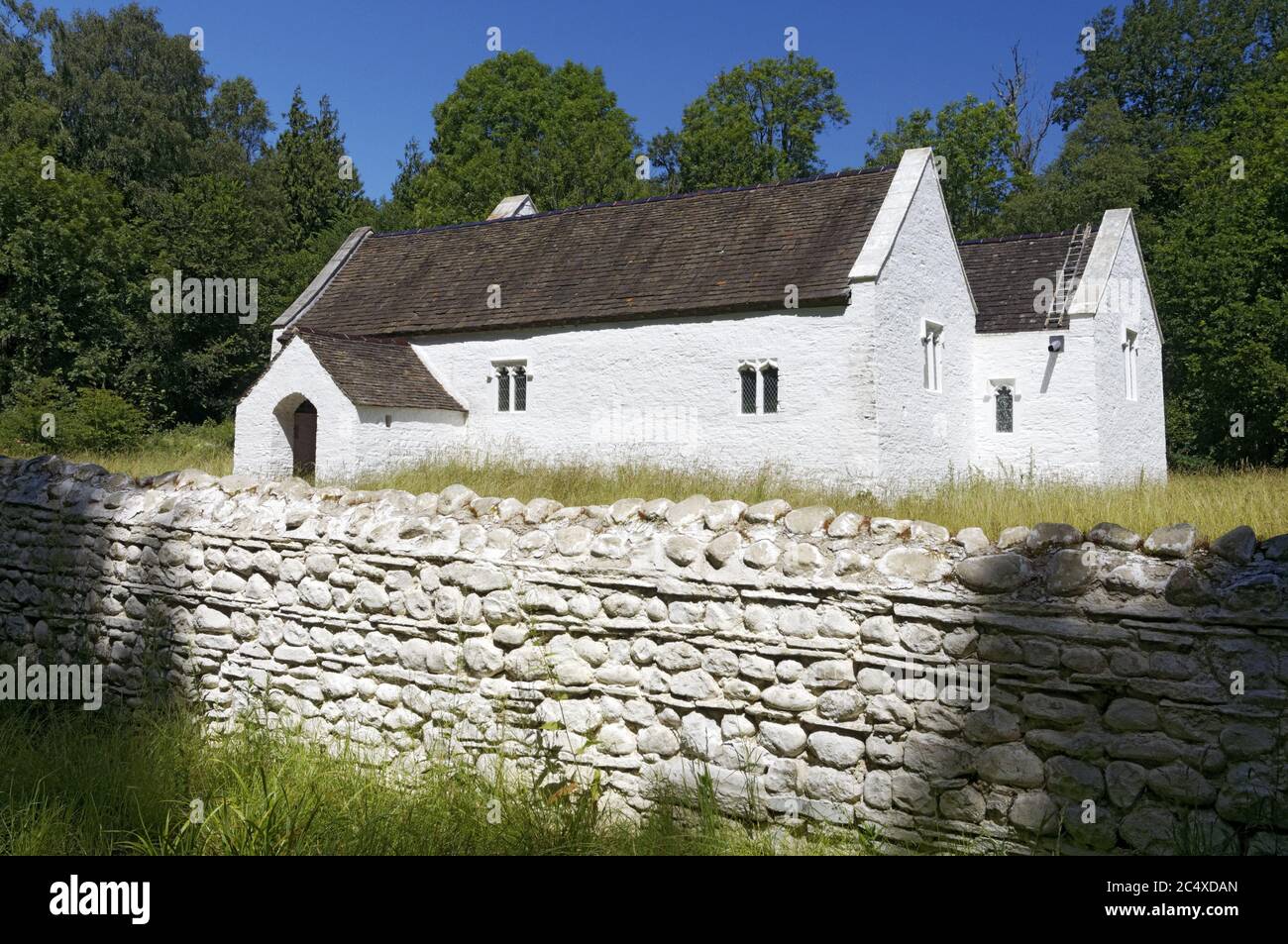 Llandeilo Tal Y Bont Church, St Fagans National Museum of History/Amgueddfa Werin Cymru, Cardiff, South Wales, Großbritannien. Stockfoto