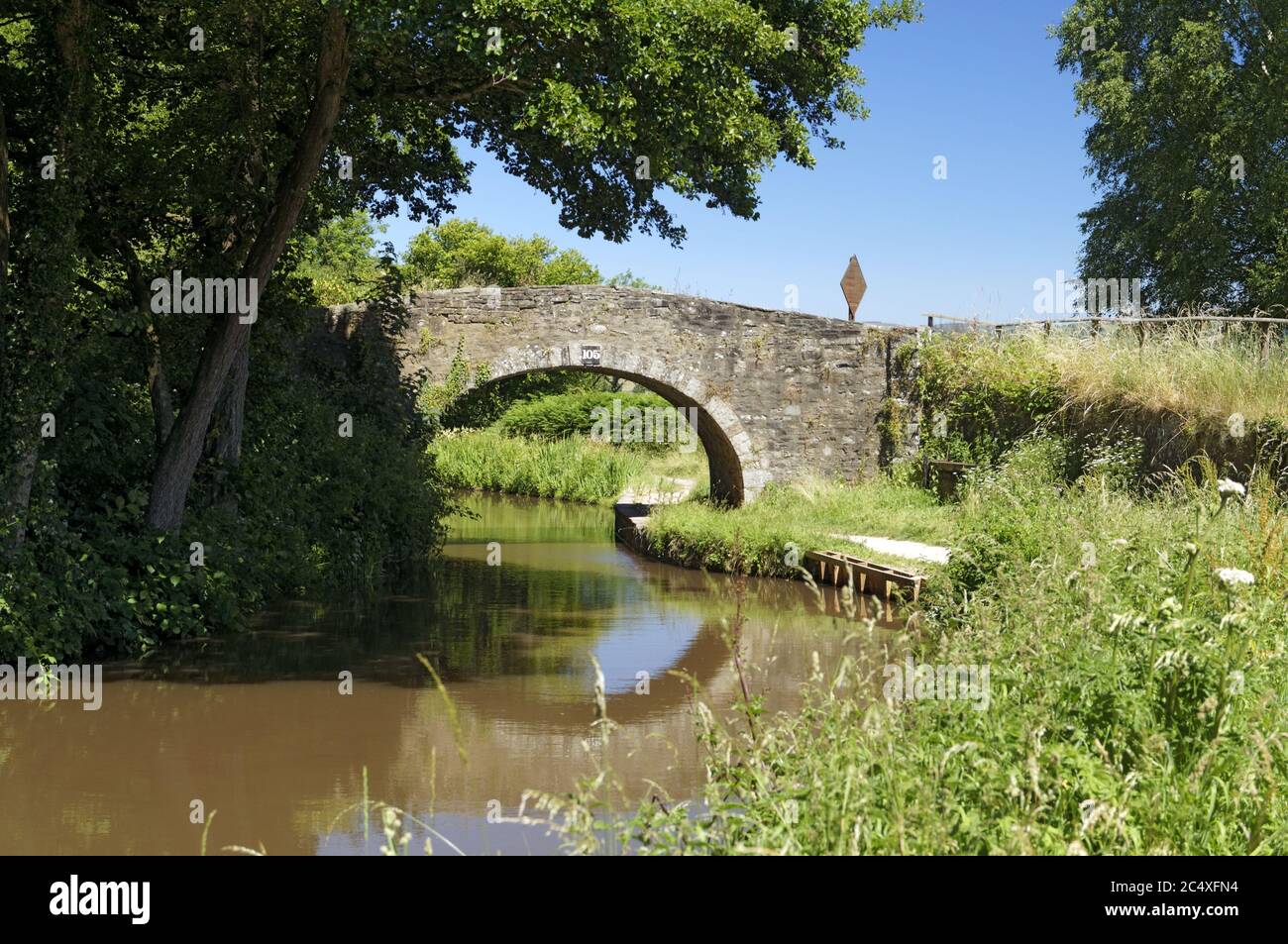 Abergavenny und Brecon Canal, Llangattock in der Nähe von Abergavenny, Wales, UK. Stockfoto