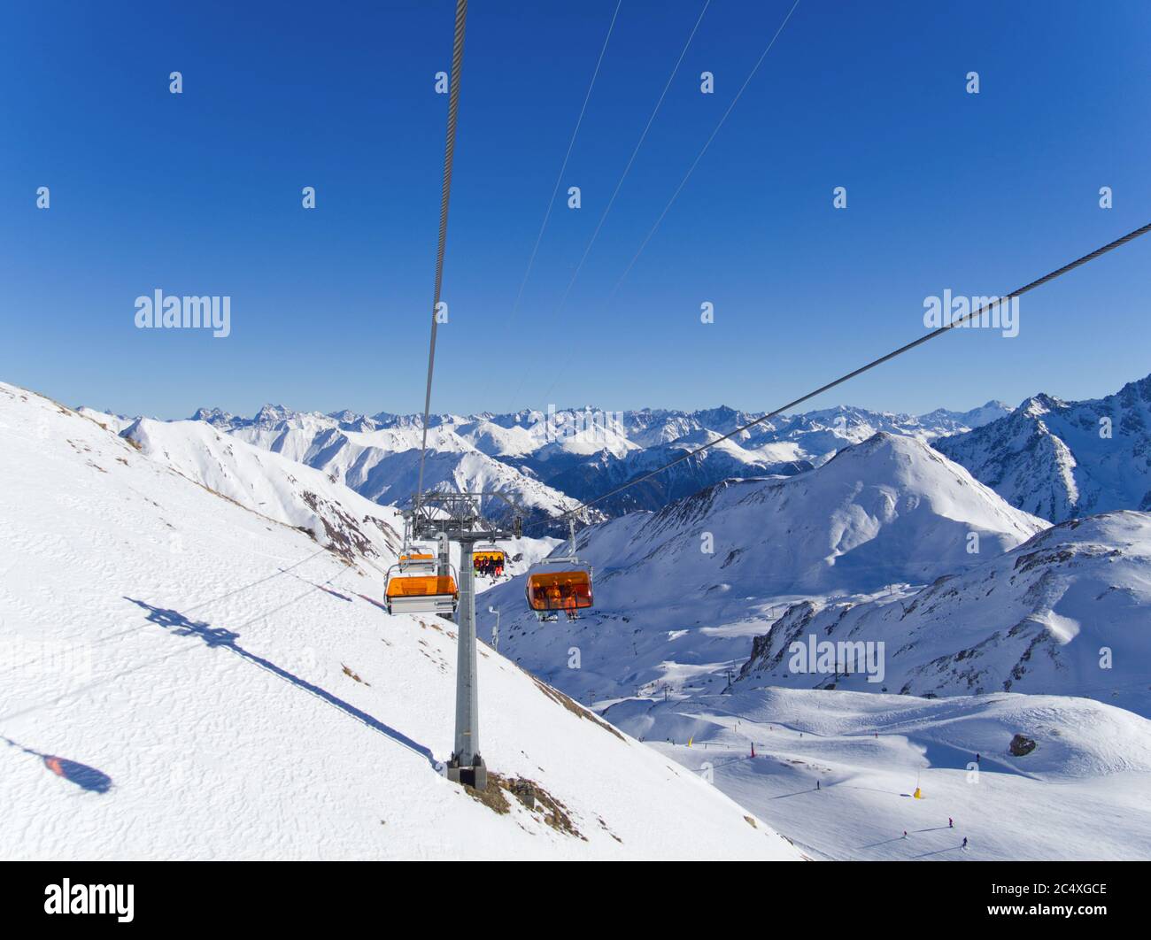 Blick Auf Die Bergski Stockfoto