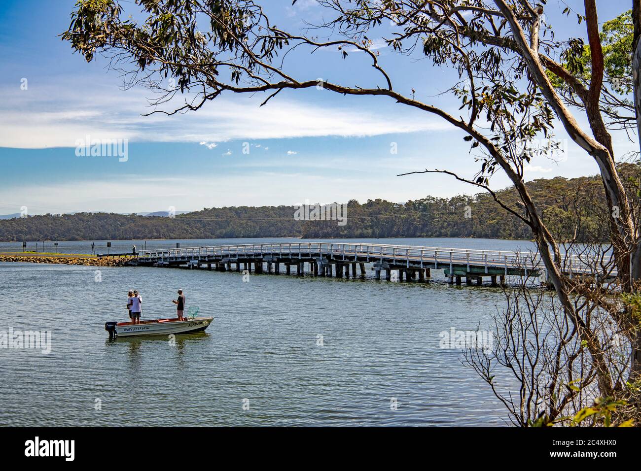 Wallaga Lake und Holzstraße Brücke South Coast NSW Australien Stockfoto