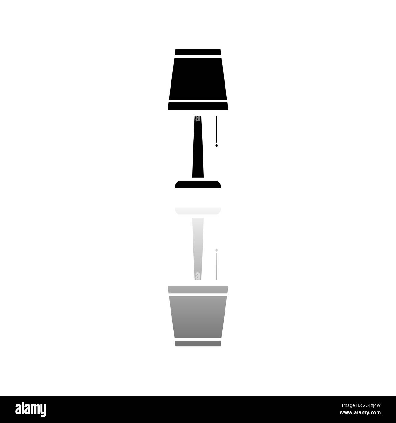 Lampe. Schwarzes Symbol auf weißem Hintergrund. Einfache Illustration. Symbol Für Flachen Vektor. Spiegelungsschatten. Kann in Logo, Web, Mobile und UI UX PR verwendet werden Stock Vektor