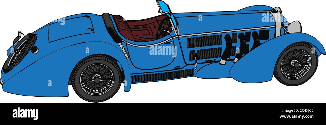 Blau Retro Vektor Auto Stock Vektor