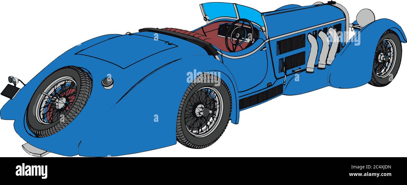 Blau Retro Vektor Auto Stock Vektor