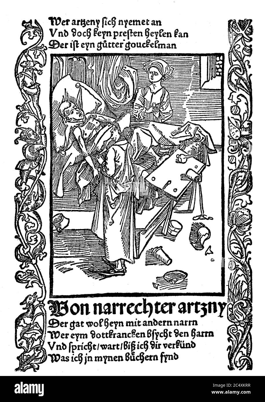 Der Arzt als Narr, Sebastian Brent - Schiff der Narren, 1494 / der Arzt als Narr, Sebastian Brand - Narrenschiff, 1494 Stockfoto