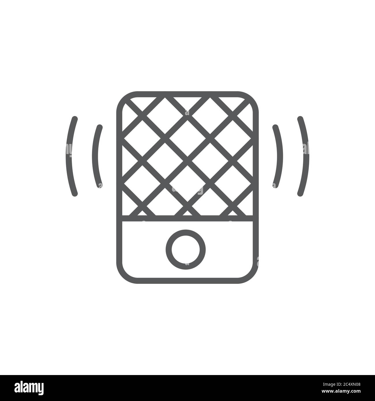 Vektorsymbol für tragbare Lautsprecher auf weißem Hintergrund isoliert Stock Vektor