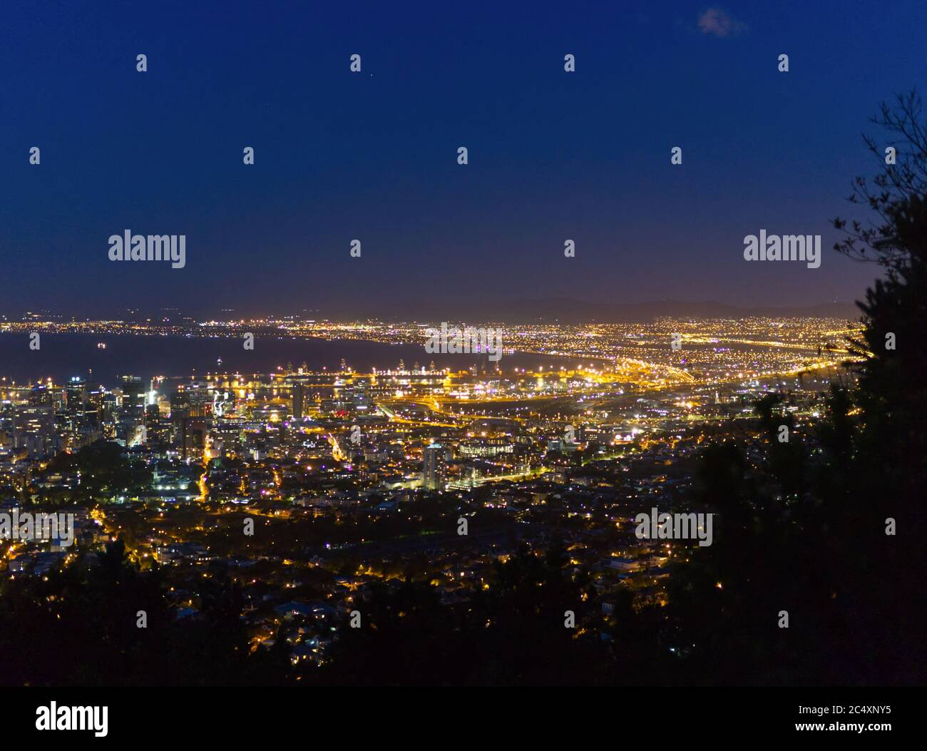 Stadtlichter Von Kapstadt Stockfoto