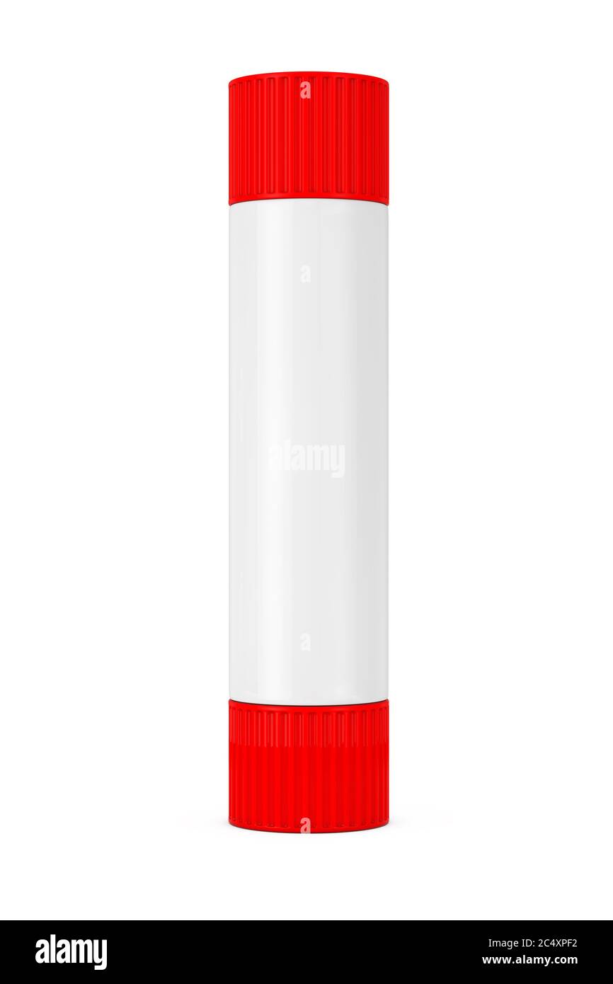 Weiße Mockup Tube von Super Glue Stick auf weißem Hintergrund. 3d-Rendering Stockfoto