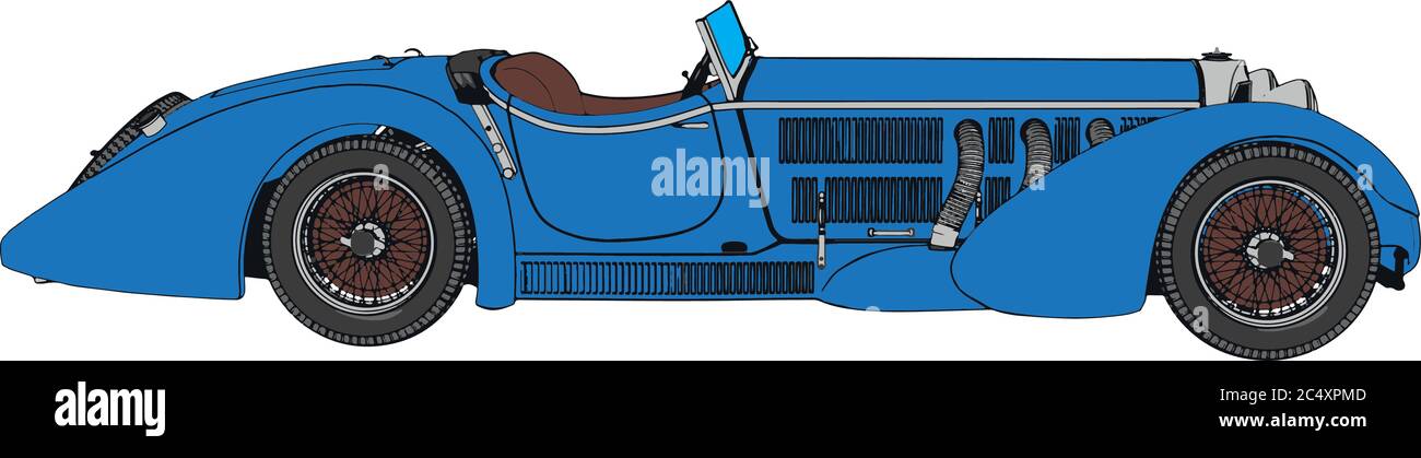 Blau Retro Vektor Auto Stock Vektor