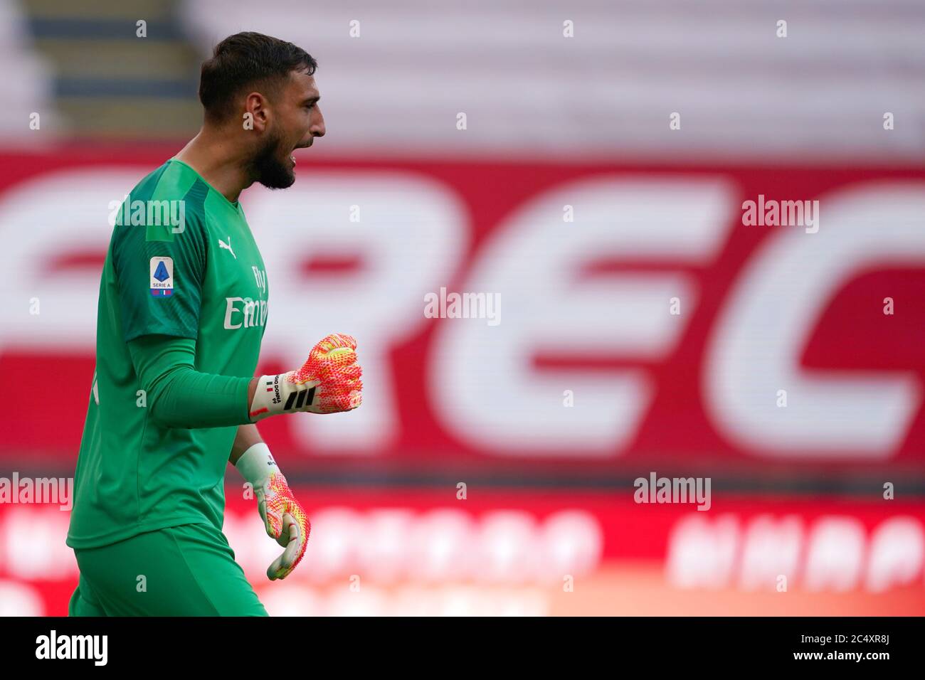 Mailand (Italien) 28. Juni 2020. Gianluigi Donnarumma von AC Mailand während der Serie EIN Spiel zwischen AC Mailand und AS Roma. Stockfoto
