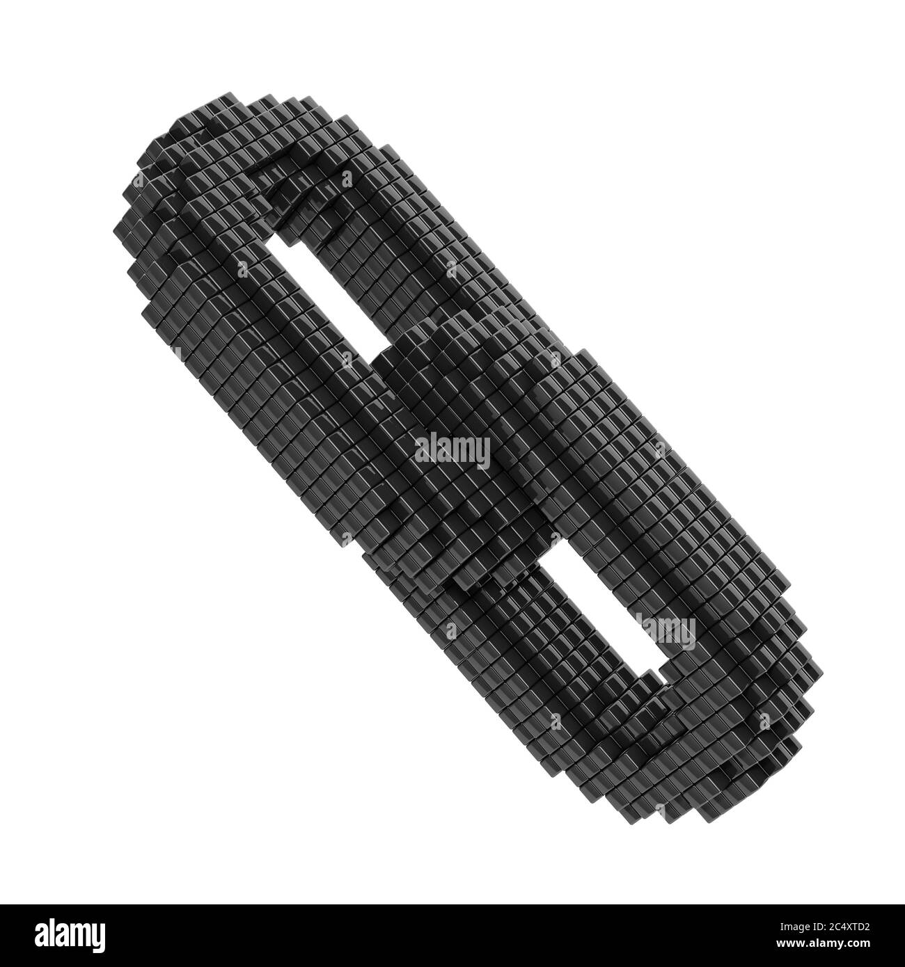 Digitales Blockchain-Konzept. Kette mit Blockverbindung auf weißem Hintergrund. 3d-Rendering Stockfoto