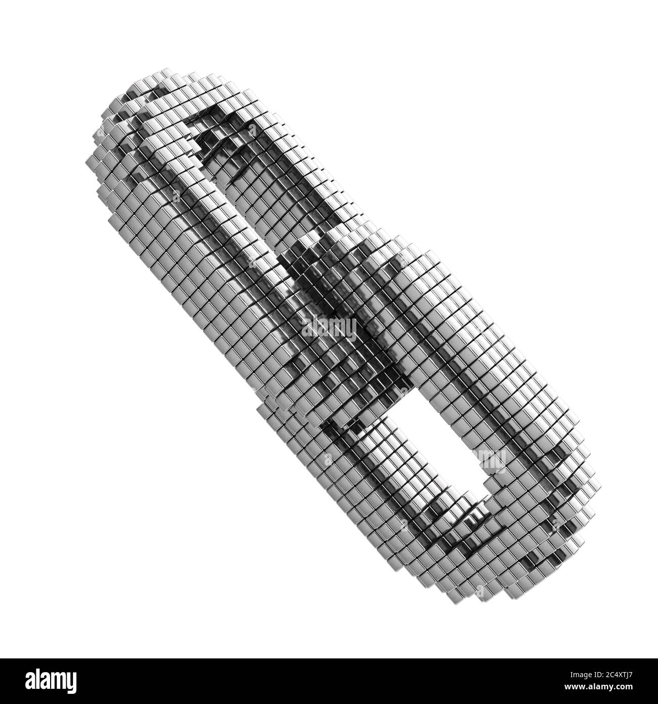 Digitales Blockchain-Konzept. Kette mit Blockverbindung auf weißem Hintergrund. 3d-Rendering Stockfoto