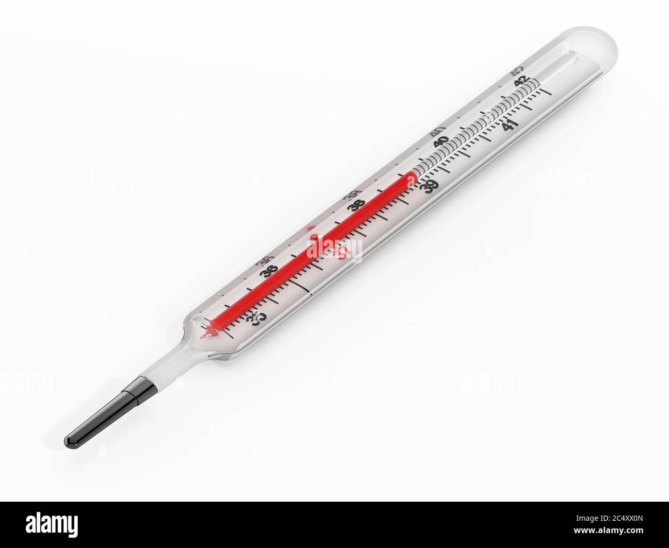 Vintage Thermometer isoliert auf weißem Hintergrund. 3D-Illustration. Stockfoto