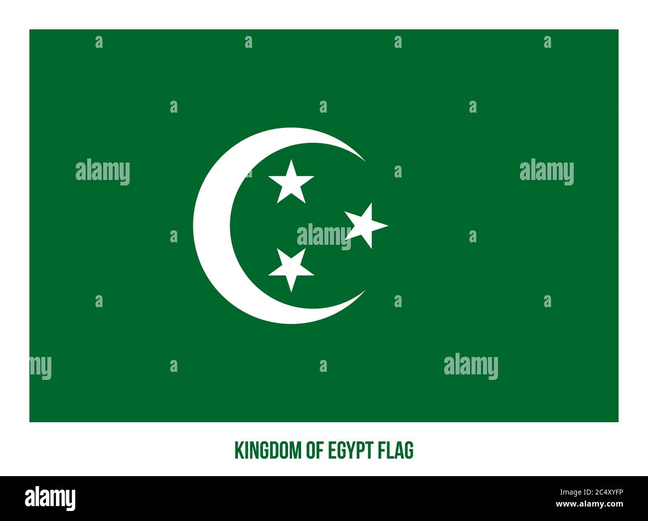 Königreich Ägypten Flagge schwenkten Vector Illustration auf weißem Hintergrund. Ägypten Flagge. Das Königreich Ägypten war der De-jure-unabhängigen ägyptischen Staat esta Stock Vektor