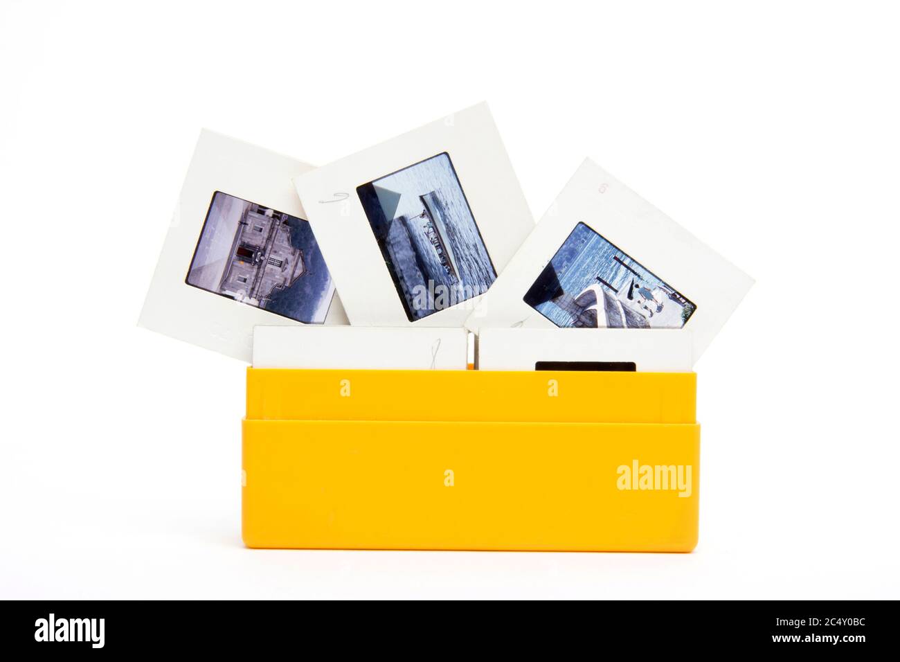 Feld mit Objektträgern Stockfoto