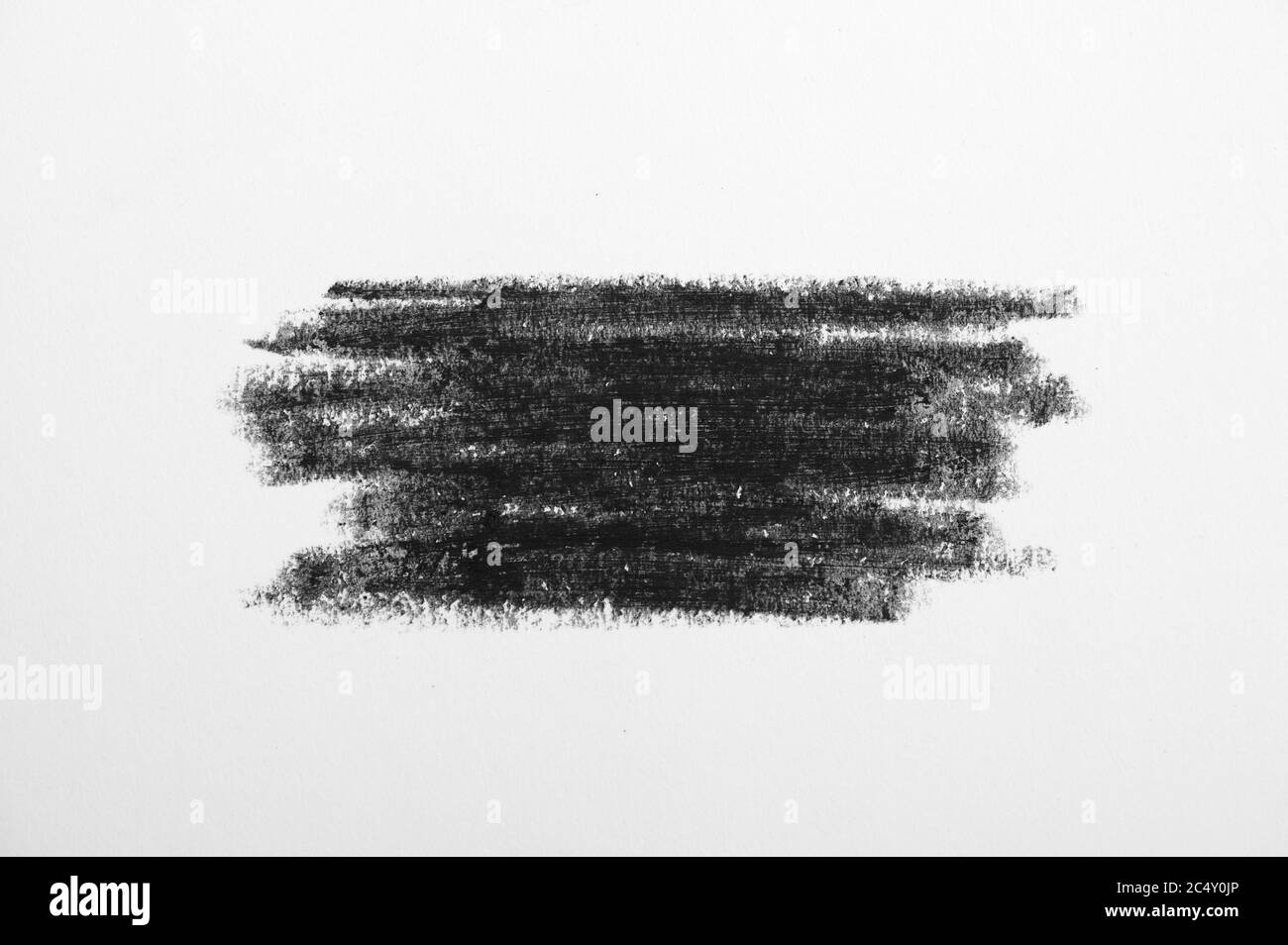 Schwarze Farbe oder Tinte verschmutzte Pinselstriche. Bleistiftzeichnung. Stockfoto