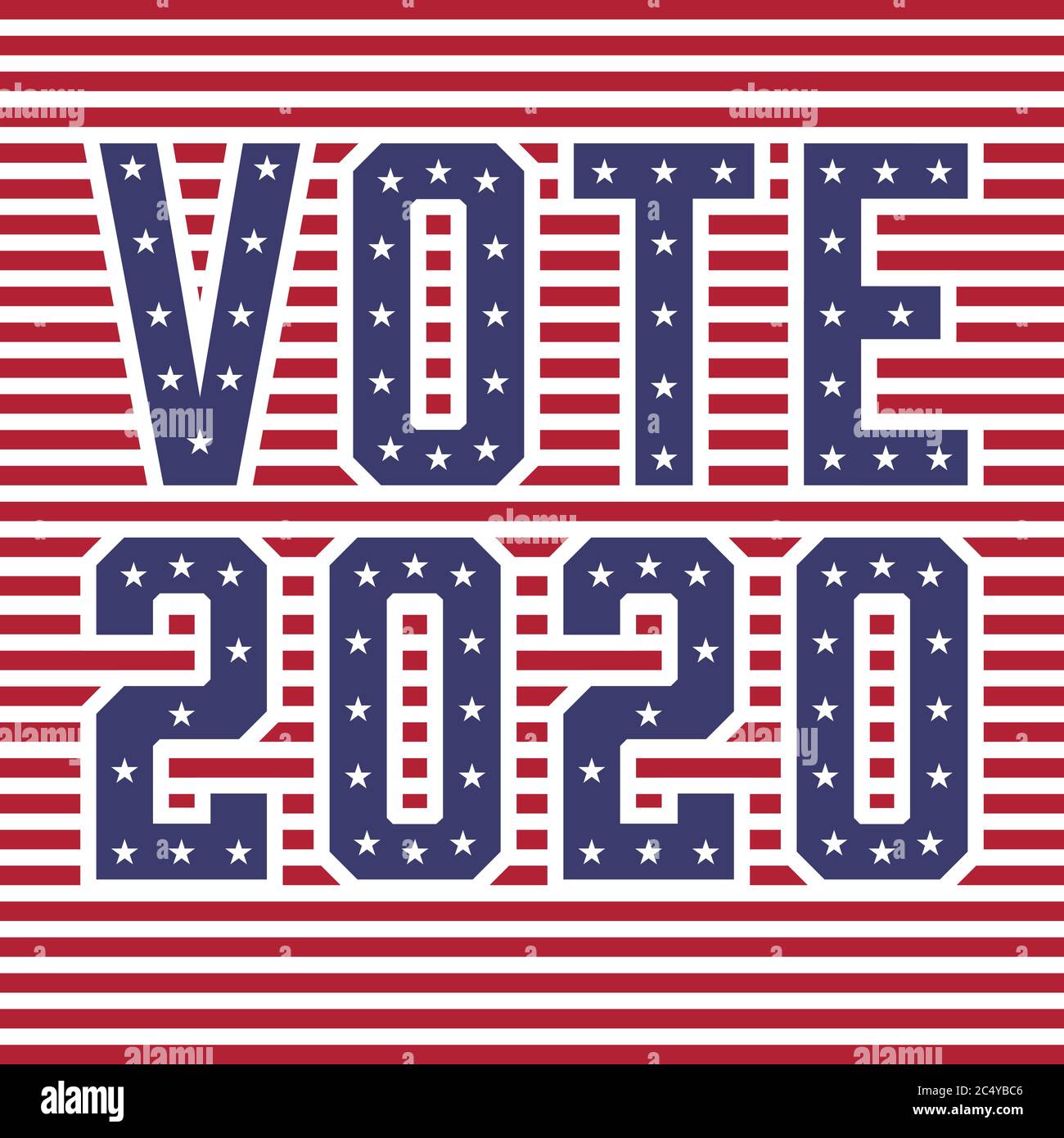 Vereinigte Staaten von Amerika (USA) Wahlen STIMMEN 2020 mit Stars and Stripes Konzept Vektor Illustration Stock Vektor