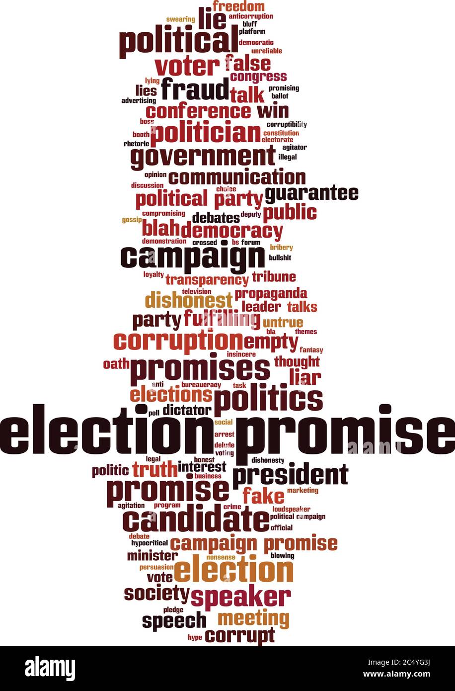 Wahl Versprechen Wort Wolke Konzept. Collage aus Worten über Wahlversprechen. Vektorgrafik Stock Vektor