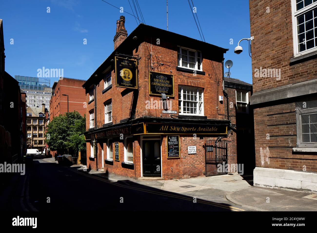 Wahrzeichen der Innenstadt von Manchester Sir Ralph Abercromby Backsteingebäude Pub Bootle Street Stockfoto