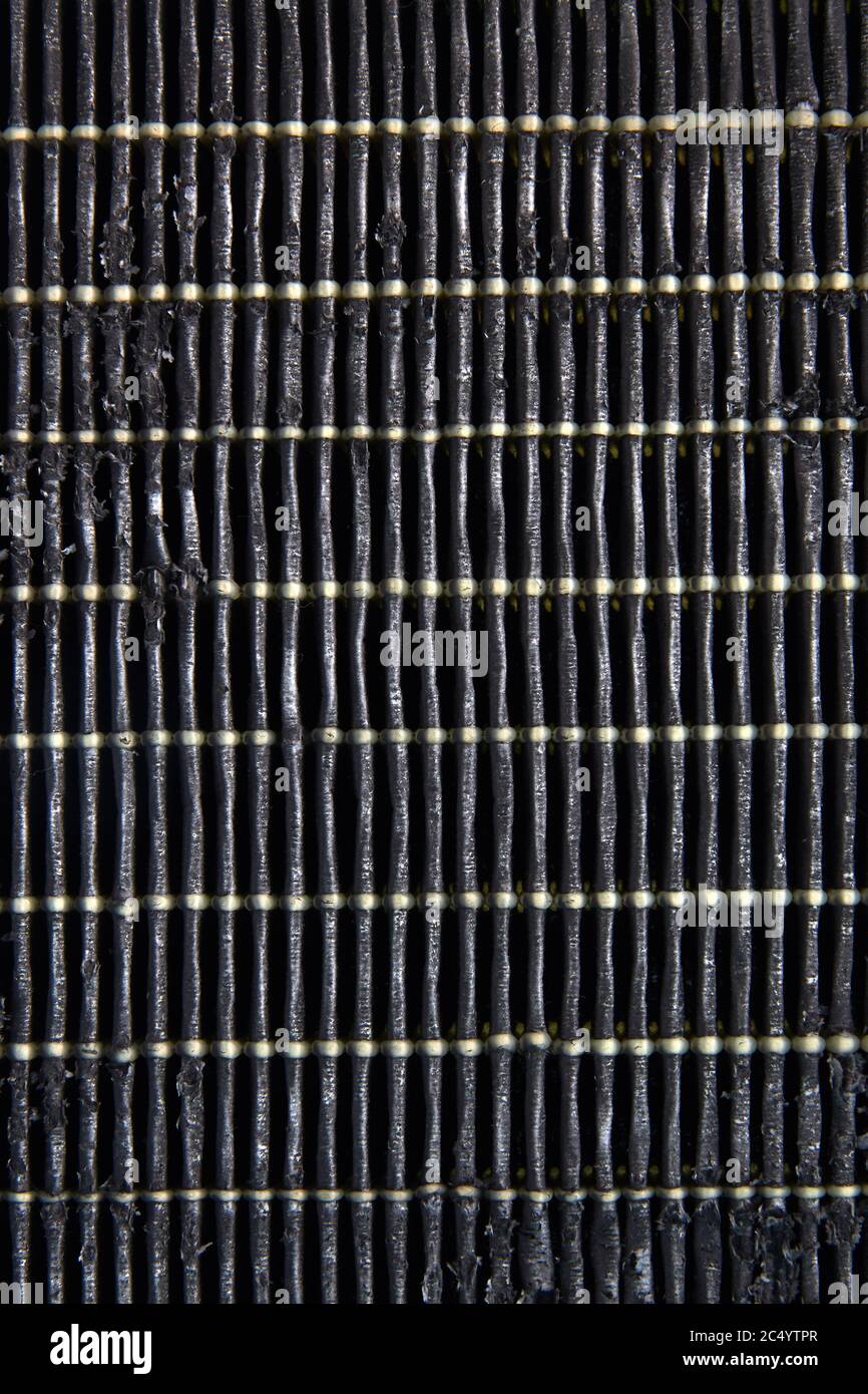 Verschmutzter Luftfilter. Hocheffizienter Luftfilter für HLK-System. Stockfoto Verschmutzter Luftfilter. Hocheffizienter Luftfilter für HLK-System. Stockfoto