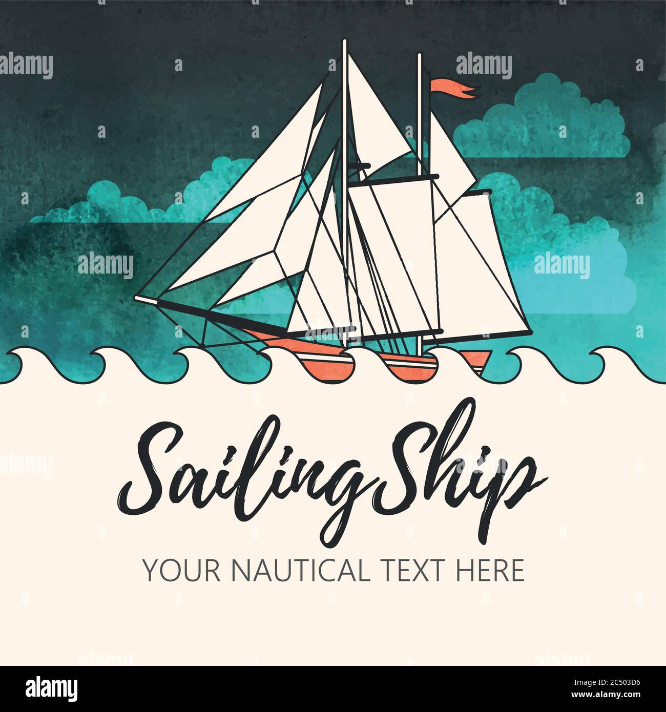 Abbildung des Segelschiffs Stock Vektor