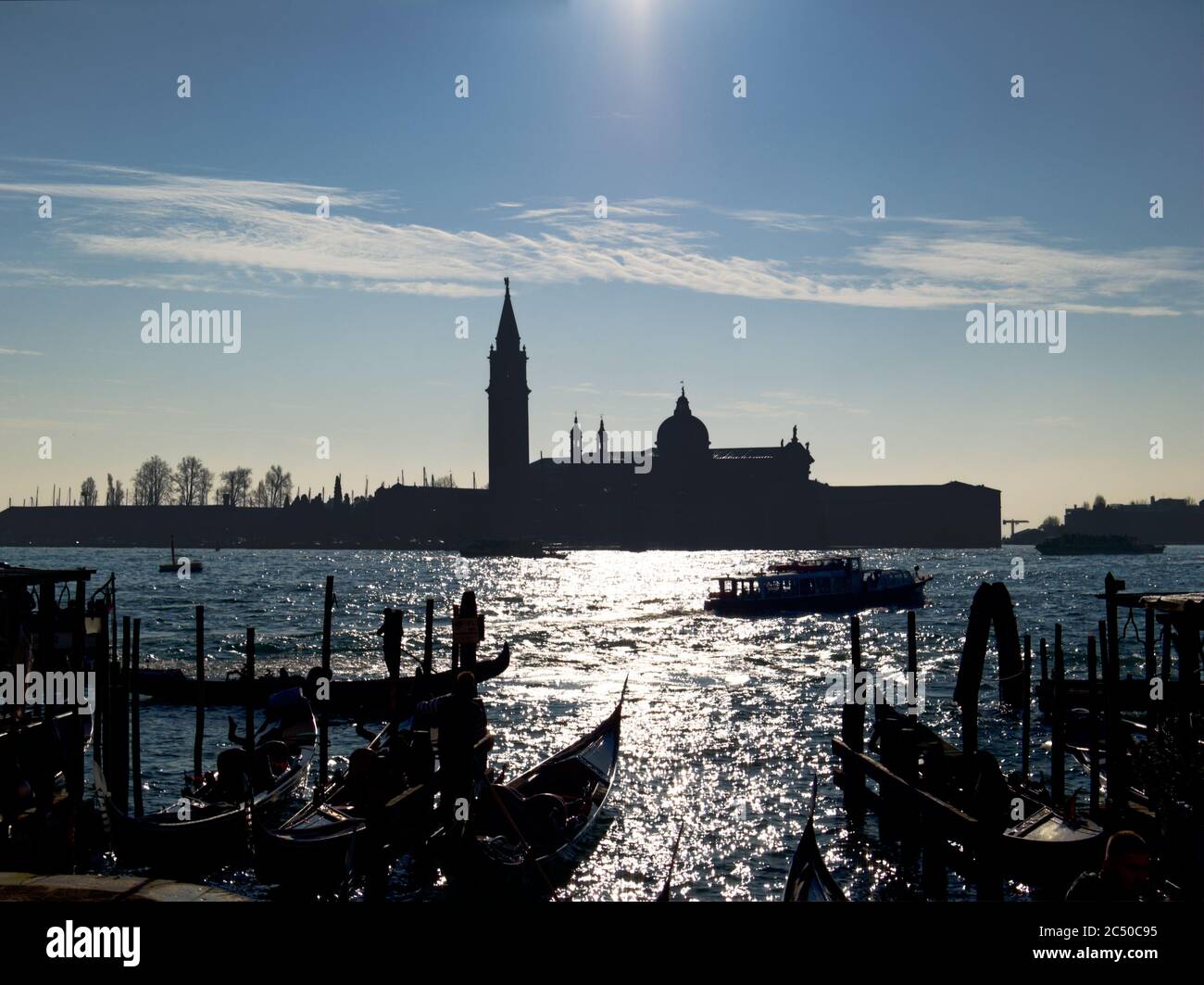 Silhouette des Schlosses von Venedig Stockfoto