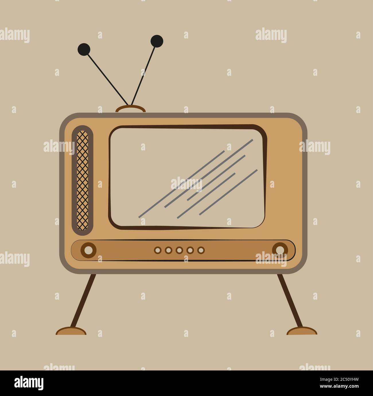 Retro Vector TV Zeichnungen Stock Vektor
