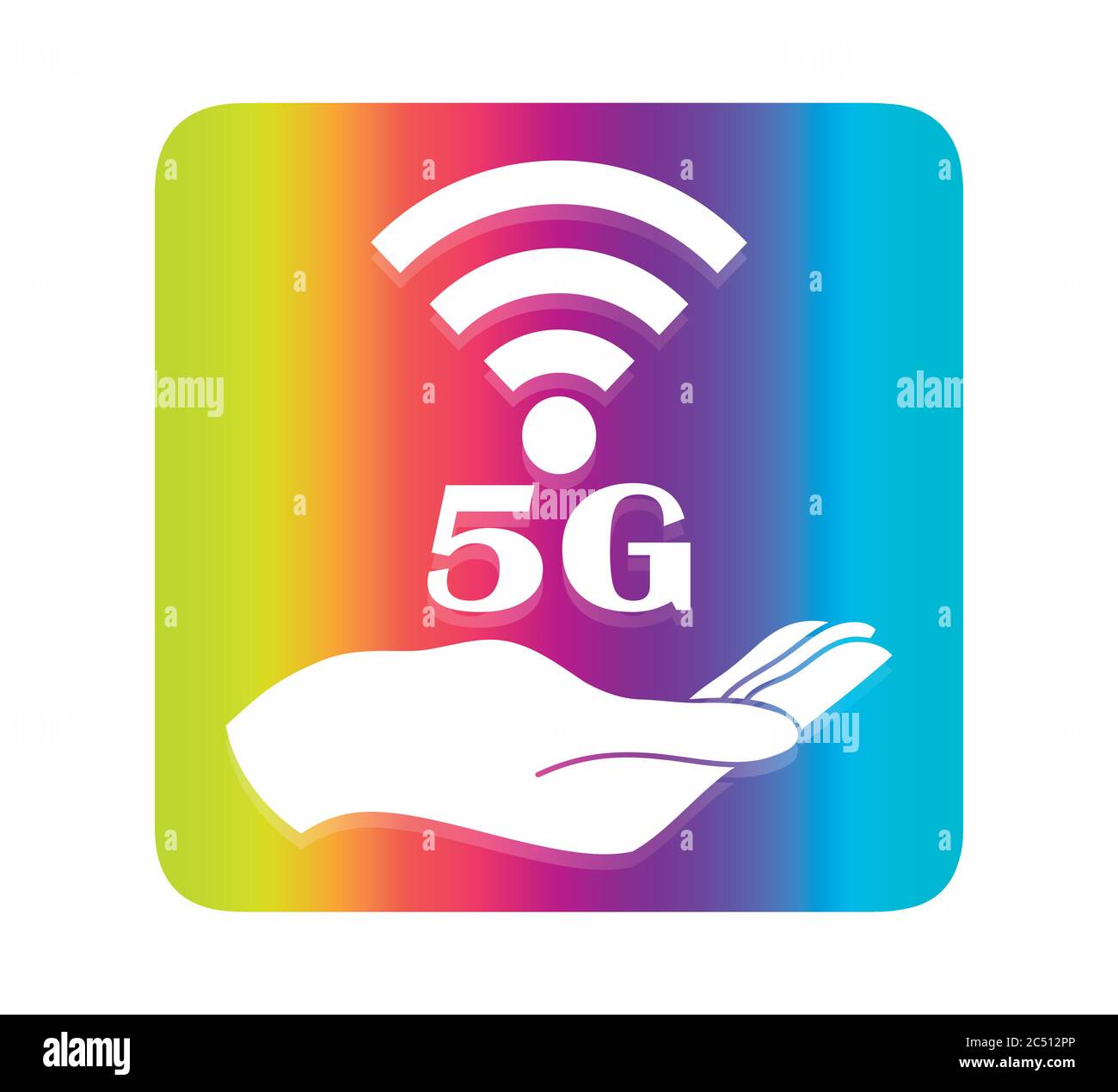 5G-Vektorsymbol. Abbildung: Drahtlose Internetverbindung der 5. Generation – Informationstechnik. Stock Vektor