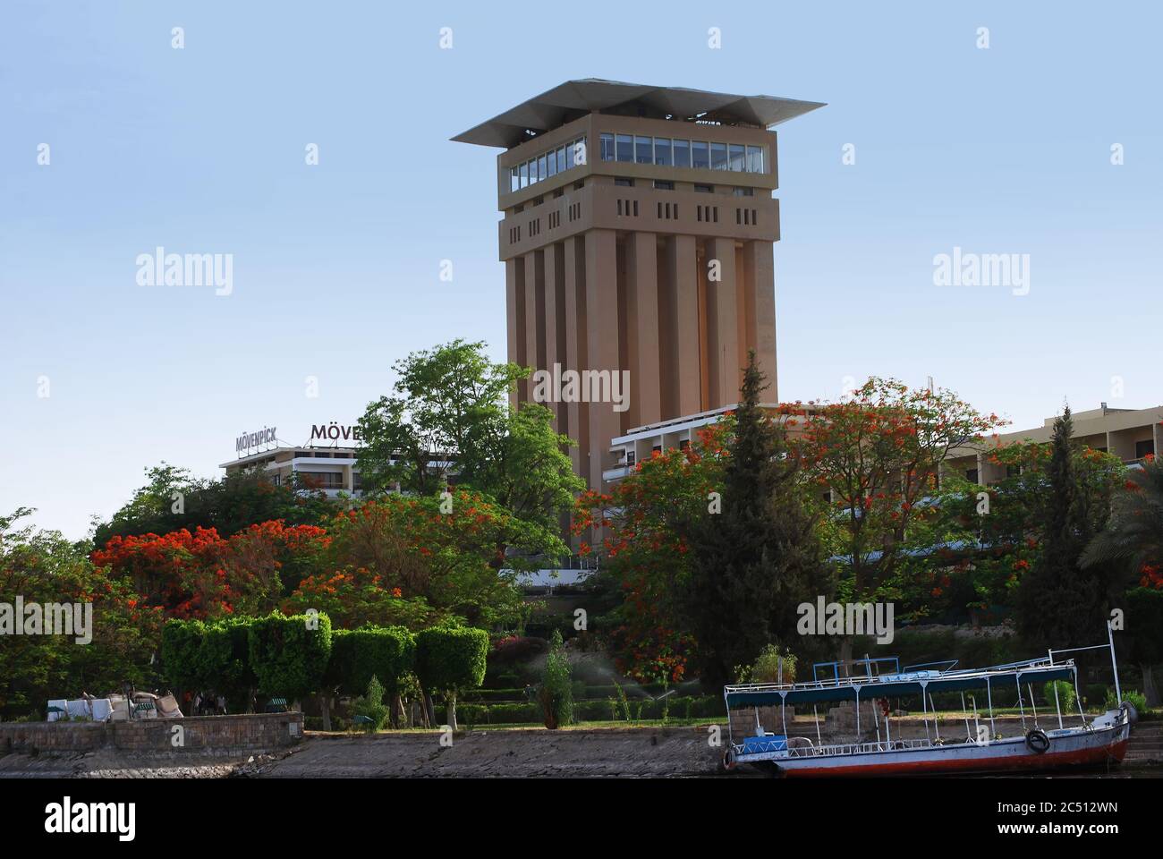 Das Mövenpick Hotel am Nil in Assuan. Stockfoto