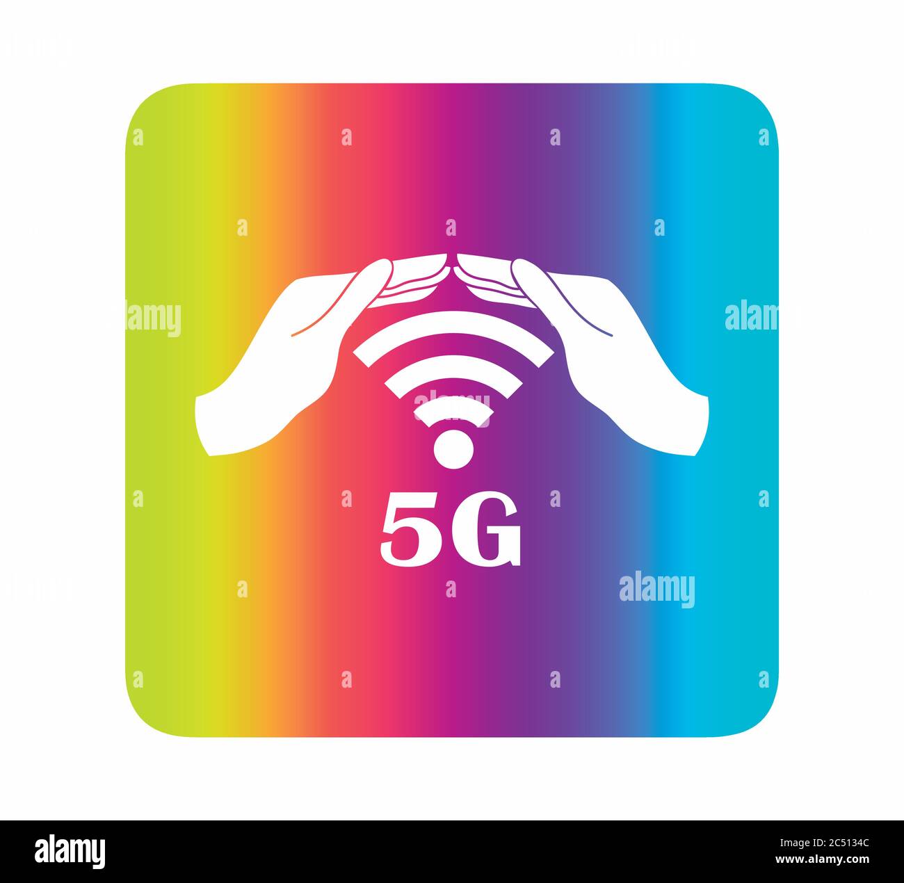 5G-Vektorsymbol. Informationen zur drahtlosen Internetverbindung der 5. Generation Stock Vektor