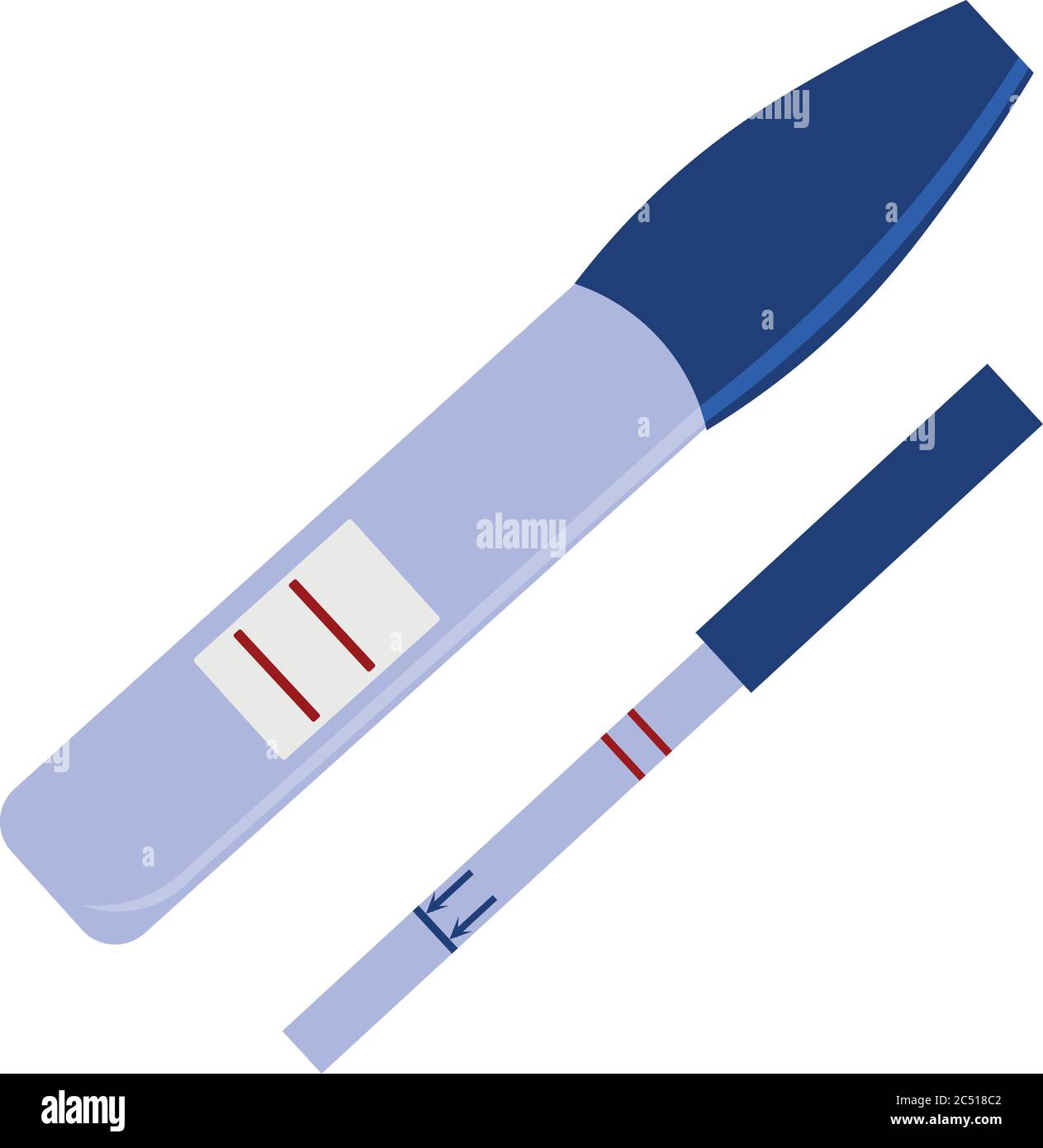 Schwangerschaftstest. Fortpflanzung und Gesundheit. Elektrisches Thermometer. Medizinische Geräte. Stock Vektor
