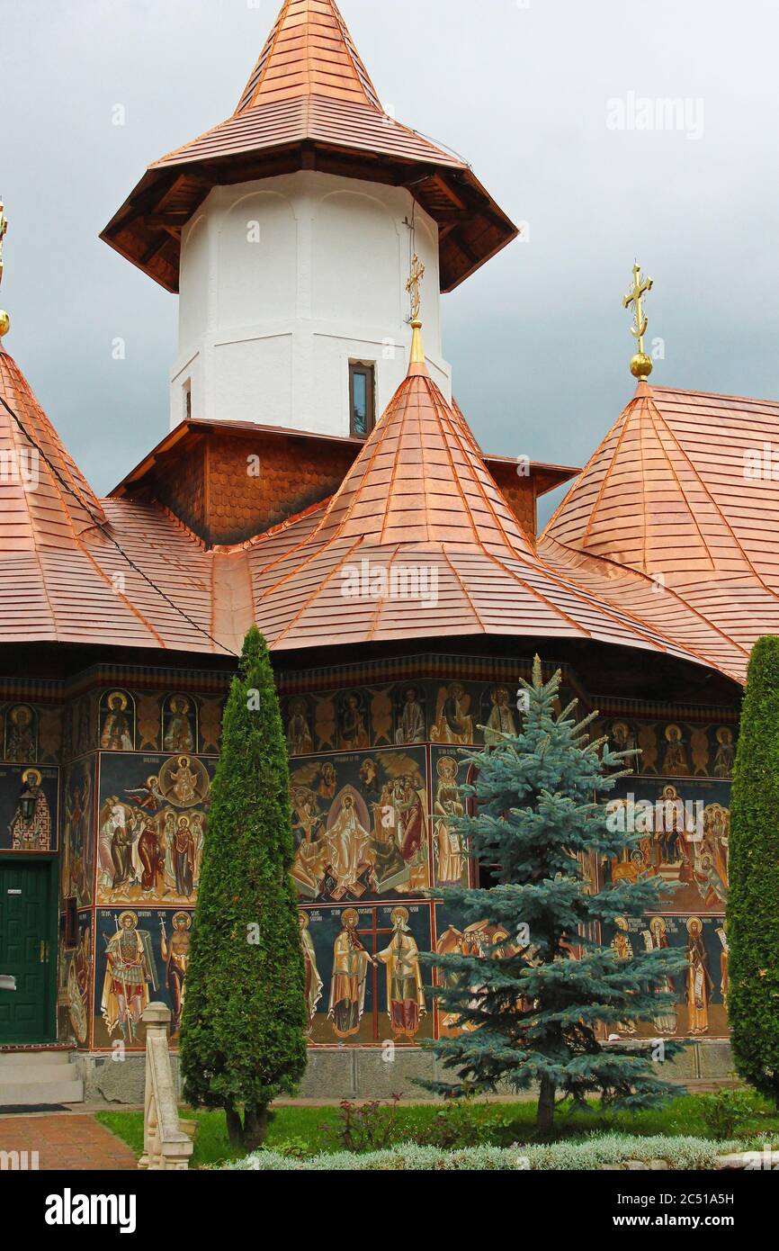 Ein Kloster in Rumänien gemalt Stockfoto