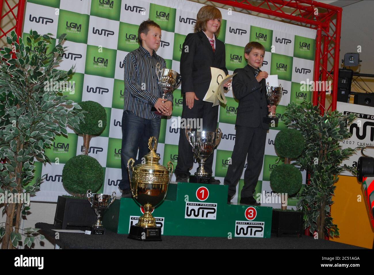 Williams F1-Pilot George Russell in seiner frühen Karting-Karriere. Stockfoto