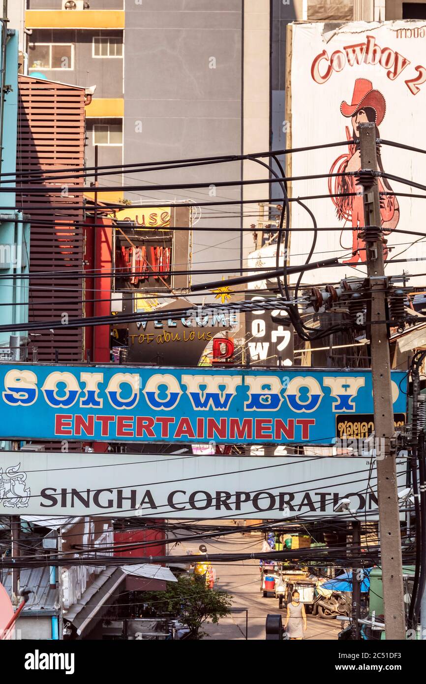 Soi Cowboy während der Sperre während der Pandemie 19 geschlossen, Bangkok, Thailand Stockfoto