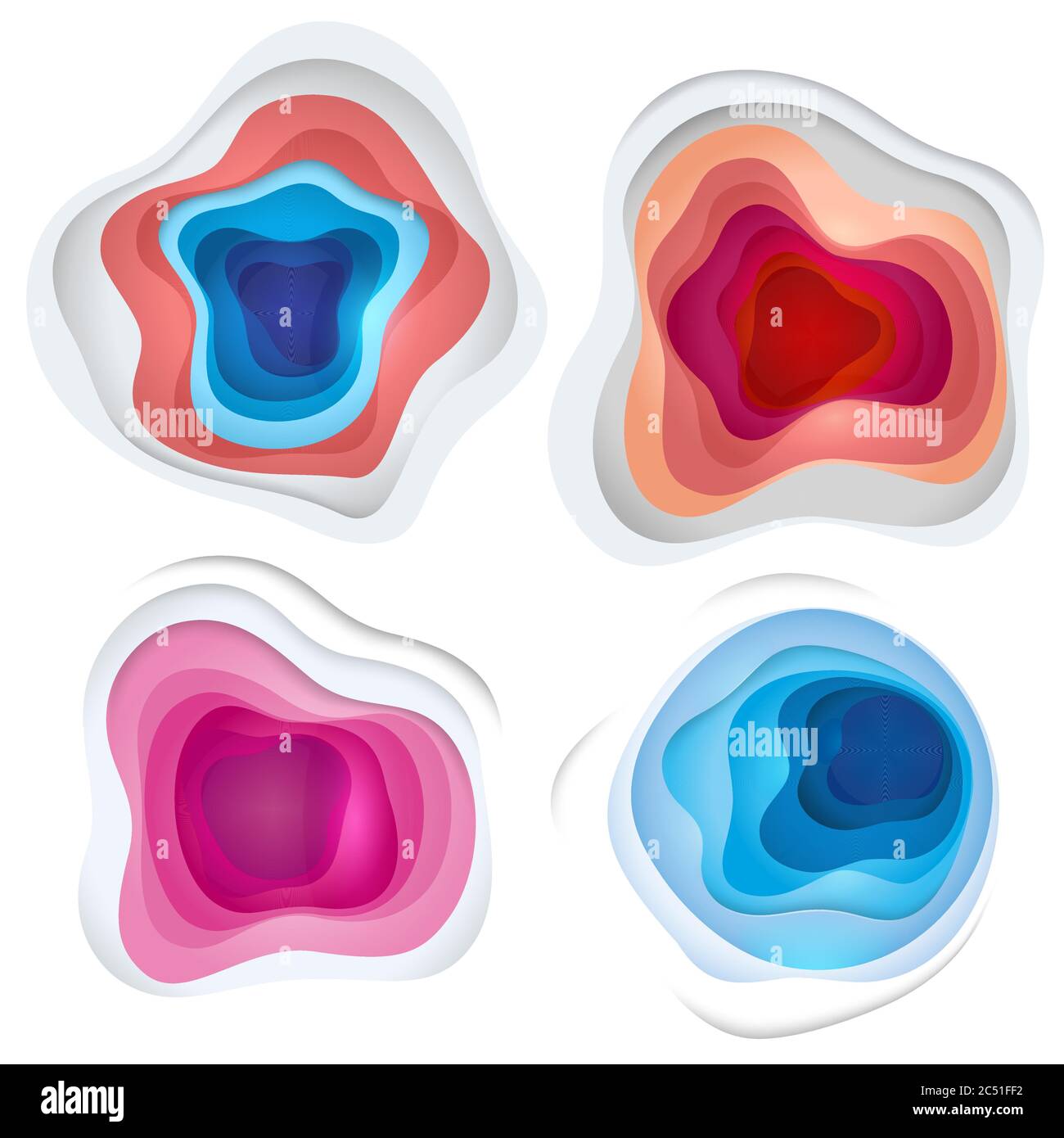 Abstrakter Hintergrund mit Farben Papier ausgeschnittenen Schichten. Vektorgrafik Werbung. Materialdesign. Papierschneidtextur. Gilt für Unternehmen Stock Vektor