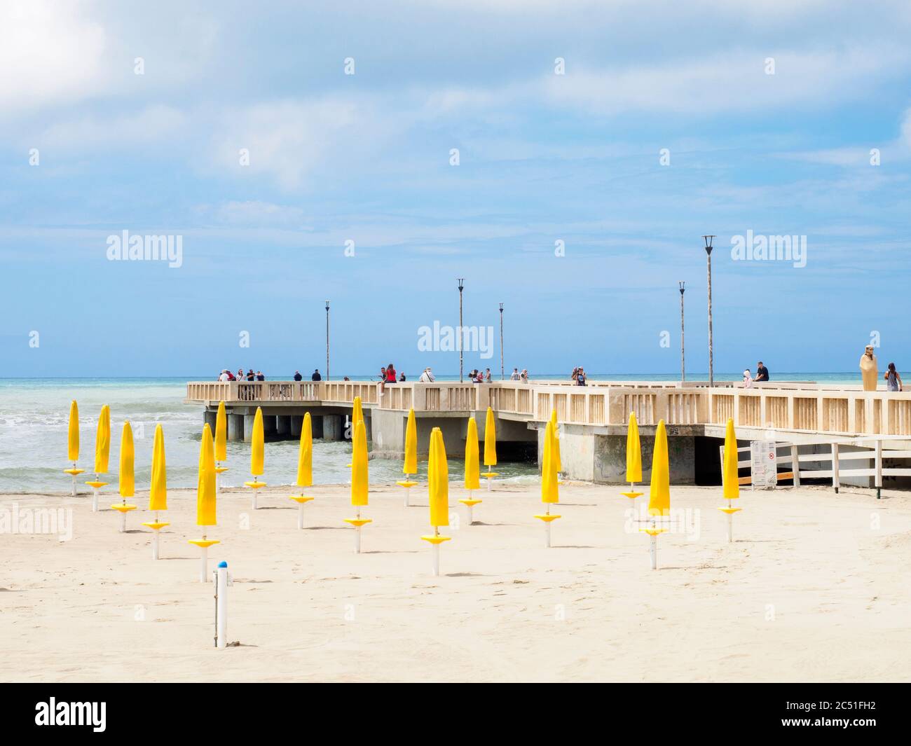 Die Anlegestelle von Ostia Lido - Rom, Italien Stockfoto