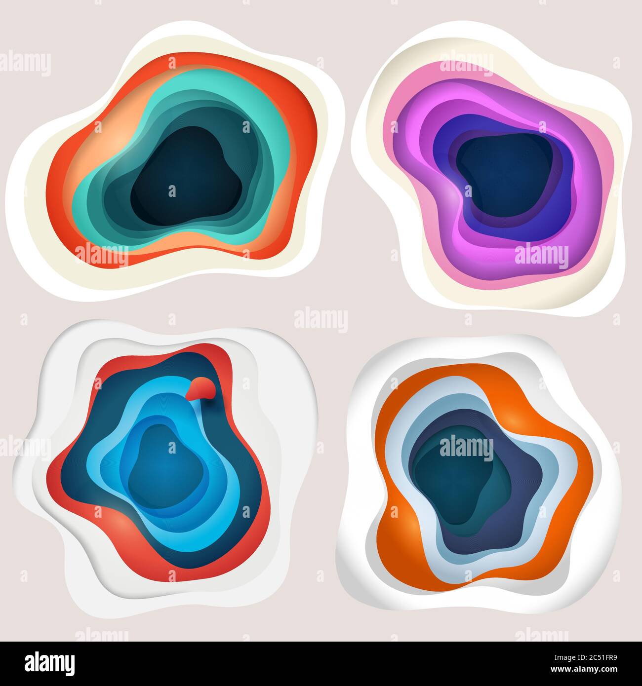 Abstrakter Hintergrund mit Farben Papier ausgeschnittenen Schichten. Vektorgrafik Werbung. Materialdesign. Papierschneidtextur. Gilt für Unternehmen Stock Vektor