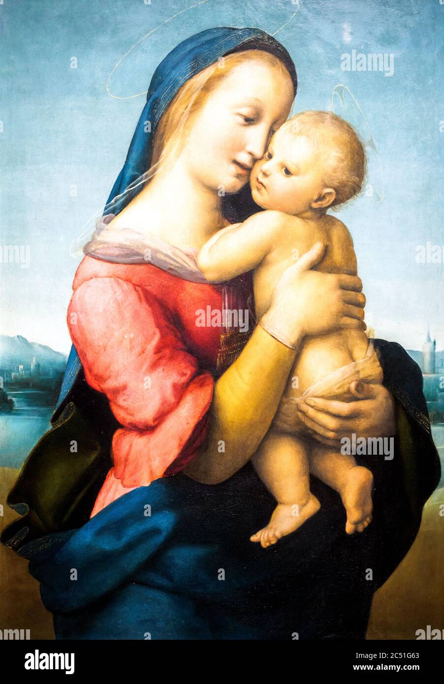 Madonna mit dem Kind (Madonna Tempi) von Raffaello Sanzio bekannt als Raffaello (1483-1520) 1507-1508 Öl auf Pappelholz Stockfoto