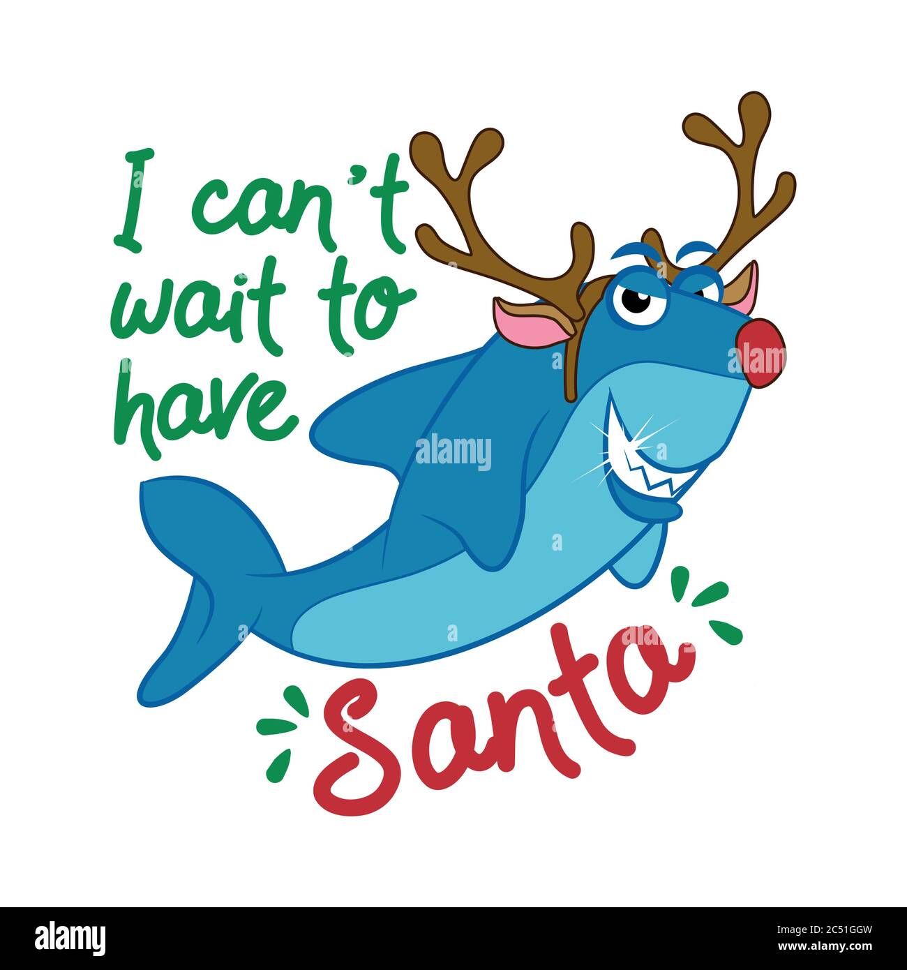 Ich kann nicht warten, Santa - T-Shirts, Hoodies, Tank, Geschenke zu haben. Vector Illustration text für Weihnachten. Inspirational Anführungsstrich Karte, Einladung, Banner. Kinder Stock Vektor