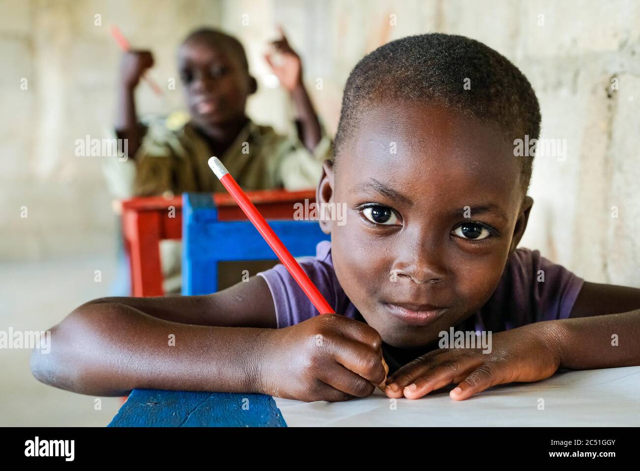 Schulunterricht für die Kinder des Waisenhauses 'Nazareth Home for God´s Children' in Sang / Ghana Stockfoto